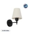 GLOBOSTAR® ELEGANTE 204-0186 Μοντέρνο Φωτιστικό Τοίχου - Απλίκα με Ντουί 1 x E27 AC 220-240V IP20 - Μαύρο & Μπεζ - Μ14 x Π22 x Υ24cm